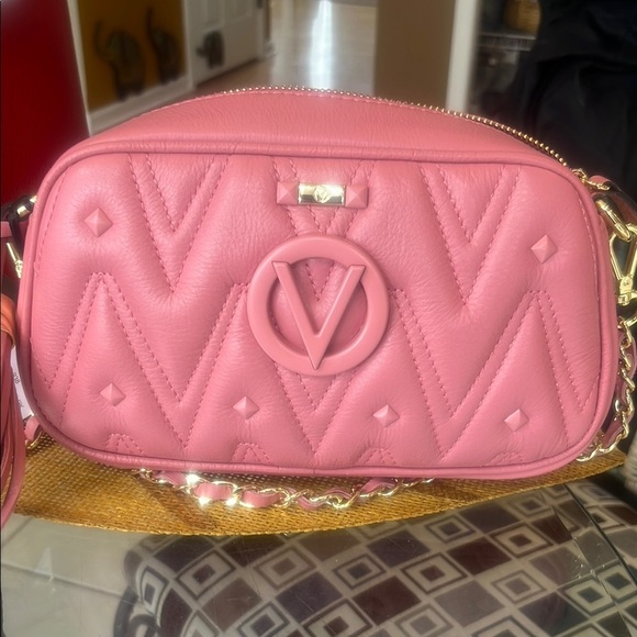 Valentino By Mario Valentino Handbags - Valentino bella diamond leather crossbody in pink coral